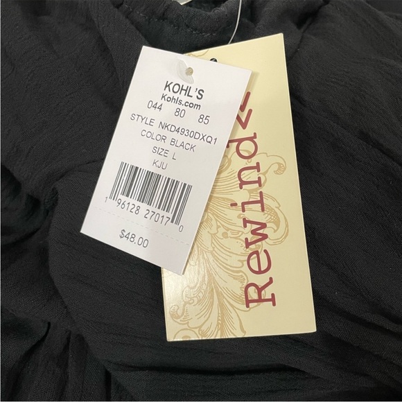 NWT Rewind Black Smocked Waist Jumpsuit Size L - Picture 7 of 9